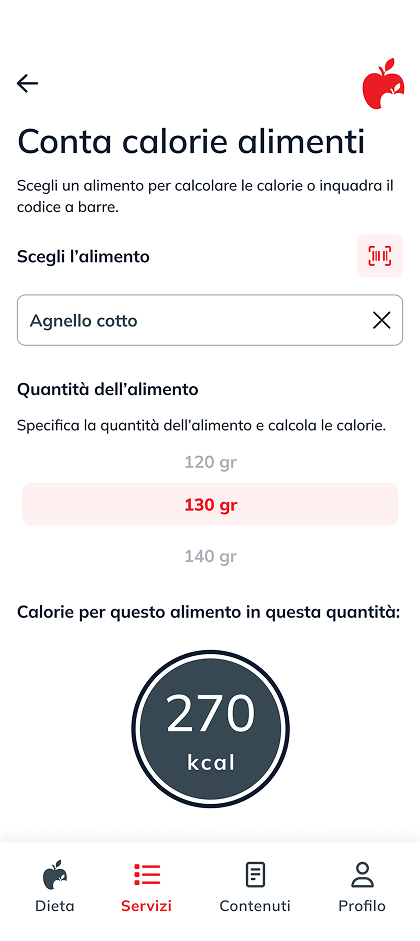 Melarossa - Servizi - Conta calorie alimenti-1 1